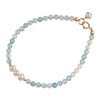 Bracelet Aquamarine Pearl Geometric Handmade For Women