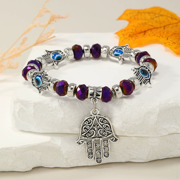 Bracelet Artificial Crystal Blue Eye Handmade