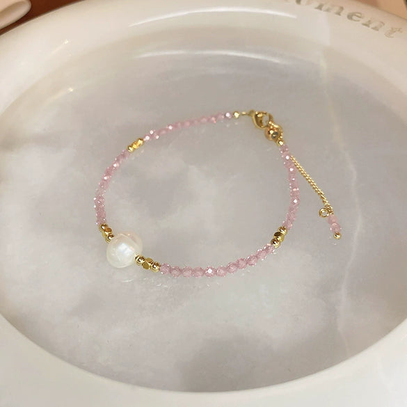 Bracelet Artificial Crystal Freshwater Pearl Geometric Handmade Women's