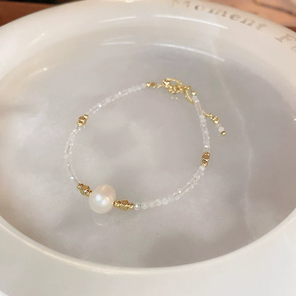 Bracelet Artificial Crystal Freshwater Pearl Geometric Handmade Women's