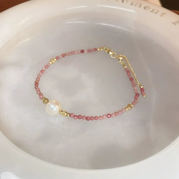 Bracelet Artificial Crystal Freshwater Pearl Geometric Handmade Women's