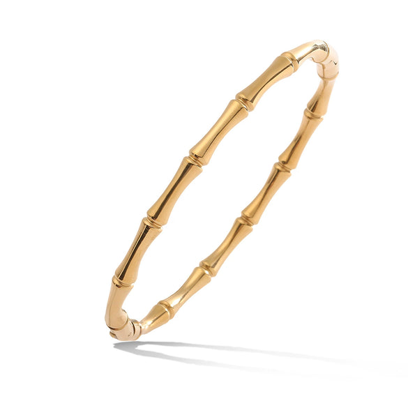 Bracelet Bamboo Titanium Steel Micropaved Simple Light Luxury Retro Allmatch Women's