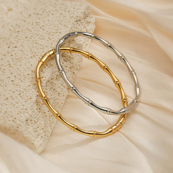 Bracelet Bamboo Titanium Steel Micropaved Simple Light Luxury Retro Allmatch Women's