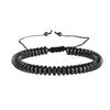 Bracelet Black Gall Stone Geometric Handmade Square Round Rivet Flat Beads Unisex