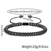 Bracelet Black Gall Stone Geometric Handmade Square Round Rivet Flat Beads Unisex
