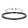 Bracelet Black Gall Stone Geometric Handmade Square Round Rivet Flat Beads Unisex