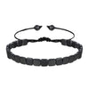 Bracelet Black Gall Stone Geometric Handmade Square Round Rivet Flat Beads Unisex