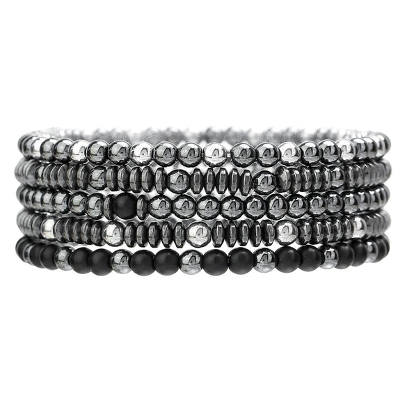 Bracelet Black Matte Copper Inlaid With Zircon Geometric Handmade Unisex