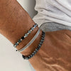 Bracelet Black Matte Copper Inlaid With Zircon Geometric Handmade Unisex