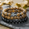 Bracelet Black Matte Copper Inlaid With Zircon Geometric Handmade Unisex
