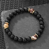 Bracelet Black Matte Volcanic Stone Geometric Handmade Unisex