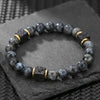 Bracelet Black Matte Volcanic Stone Geometric Handmade Unisex