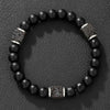 Bracelet Black Matte Volcanic Stone Geometric Handmade Unisex