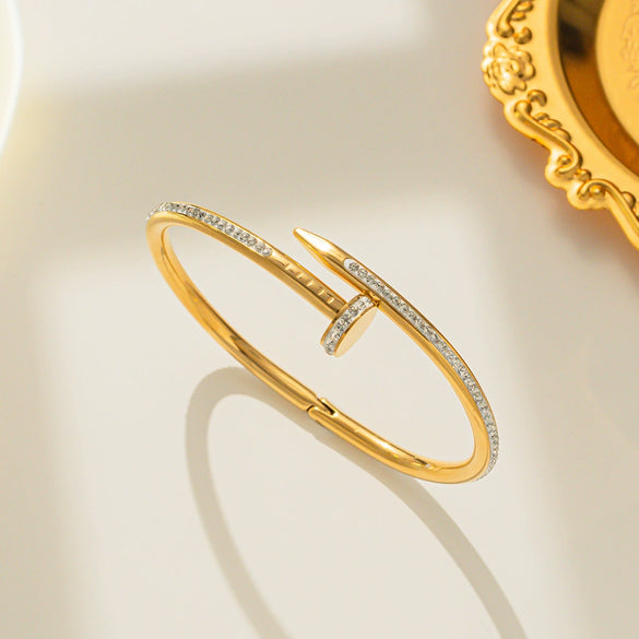 Bracelet Brass Gold Plated Stainless Steel Light Luxury Style With Letters Numbers Text
