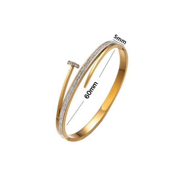 Bracelet Brass Gold Plated Stainless Steel Light Luxury Style With Letters Numbers Text