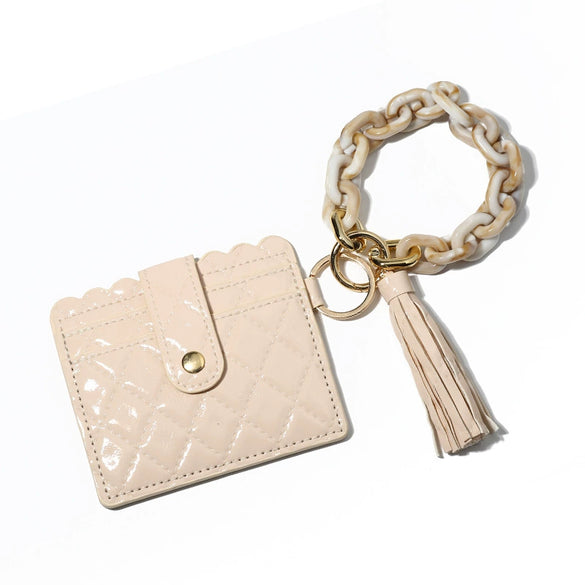 Bracelet Card Holder Key Chain Silicone Acrylic Geometric Handmade
