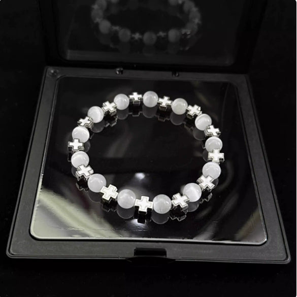 Bracelet Cat's Eye Geometric Cross Handmade Unisex