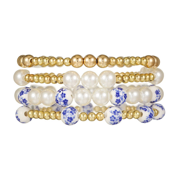 Bracelet Ccb Imitation Pearl Ceramic Geometric Handmade Unisex