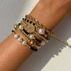 Bracelet Ccb Rice Beads Crystal Imitation Pearl Alloy Iron Chain Geometric Electroplating