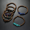 Bracelet Coconut Shell Turquoise Geometric Retro Handmade Unisex