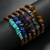 Bracelet Coconut Shell Turquoise Geometric Retro Handmade Unisex