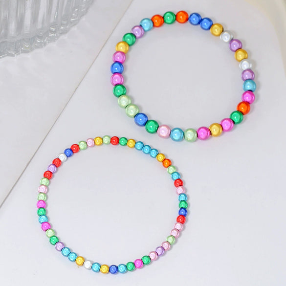 Bracelet Colorful Beads Geometric Handmade