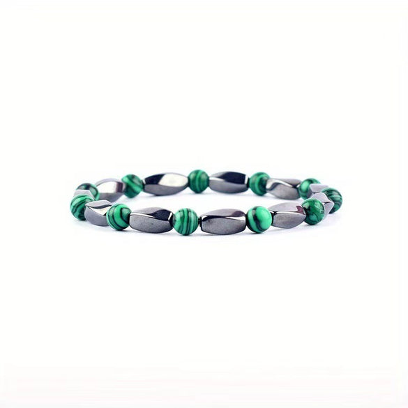 Bracelet Copper Geometric Handmade Unisex Tiger's Eye Cut Black Stone