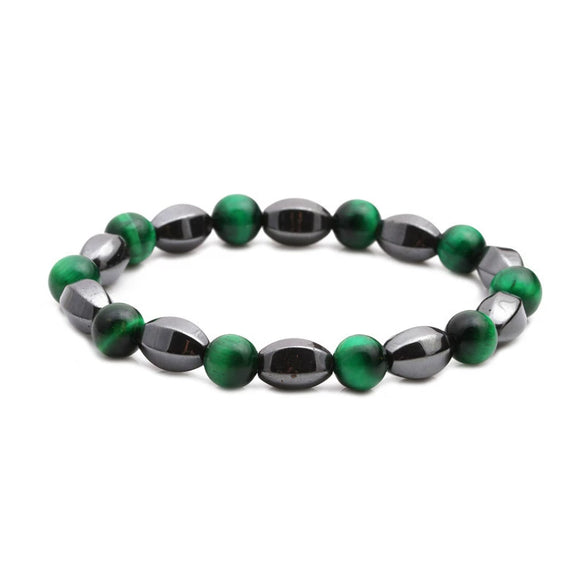 Bracelet Copper Geometric Handmade Unisex Tiger's Eye Cut Black Stone