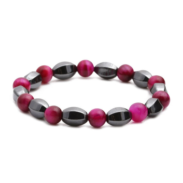 Bracelet Copper Geometric Handmade Unisex Tiger's Eye Cut Black Stone