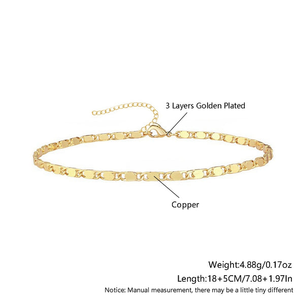 Bracelet Copper Gold Plated Geometric Twist Multilayer Chain Unisex