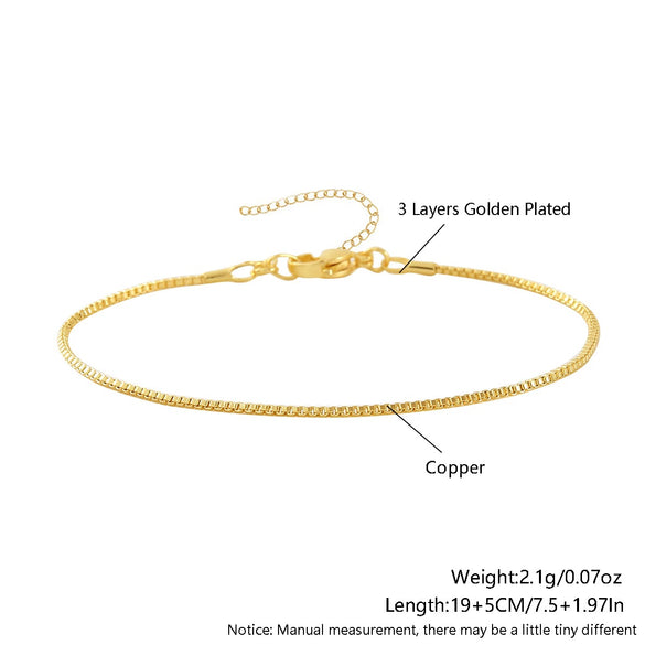 Bracelet Copper Gold Plated Geometric Twist Multilayer Chain Unisex