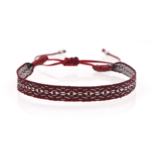 Bracelet Cord Handwoven With Letters Numbers Text Pattern For Women