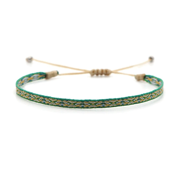 Bracelet Cord Handwoven With Letters Numbers Text Pattern For Women