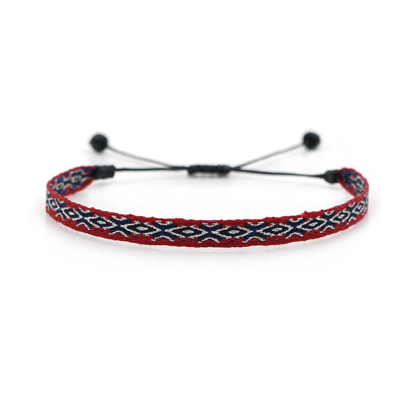 Bracelet Cord Handwoven With Letters Numbers Text Pattern For Women