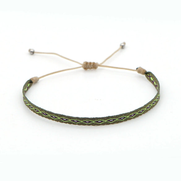 Bracelet Cord Handwoven With Letters Numbers Text Pattern For Women