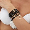 Bracelet Crystal Beaded Metal Cross Eye Pendant Geometric Style Alloy Electroplated