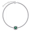 Bracelet Cultivated Emerald 925 Silver Geometric Retro Light Luxury Simple