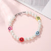 Bracelet Faux Pearls Polymer Clay Stainless Steel Geometric Handmade