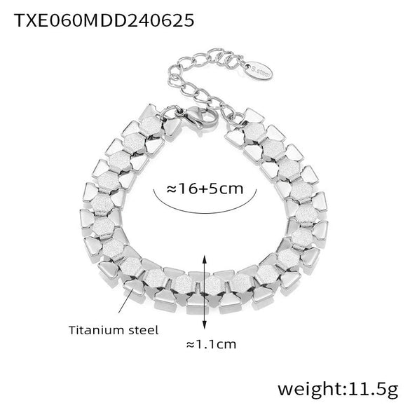 Bracelet Geometric Stitching 316L Stainless Steel Crystal Electroplated