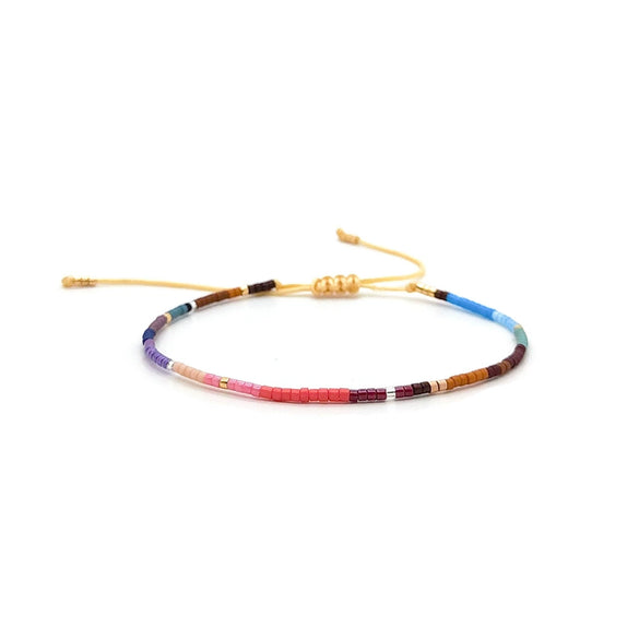 Bracelet Glass Glaze Geometric Handwoven Miyuki Rice Beads For Girls