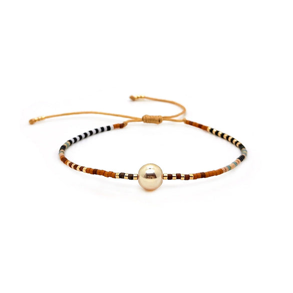 Bracelet Glass Glaze Geometric Handwoven Retro Gradient Style