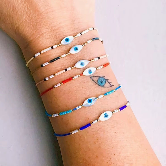 Bracelet Glass Glaze Geometric Handwoven Style For Women