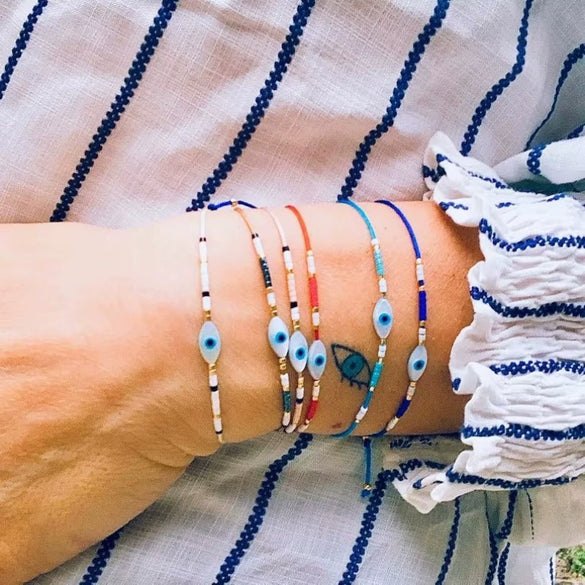 Bracelet Glass Glaze Geometric Handwoven Style For Women