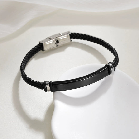 Bracelet Imitation Leather Twist Braided Electroplated Women's Couple