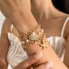 Bracelet Imitation Pearl Aluminum Chain Alloy Geometric Electroplated Starfish Shell Love Bow Pendant