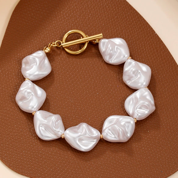 Bracelet Imitation Pearl Geometric Handmade Unisex Retro Love Butterfly Style