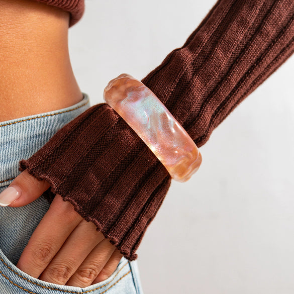 Bracelet Imitation Pearl Resin Geometric Handmade Exaggerated Sweet Cool Ins Style