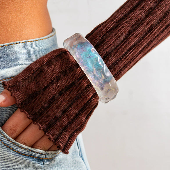 Bracelet Imitation Pearl Resin Geometric Handmade Exaggerated Sweet Cool Ins Style