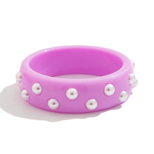 Bracelet Imitation Pearl Resin Geometric Handmade Exaggerated Sweet Cool Ins Style