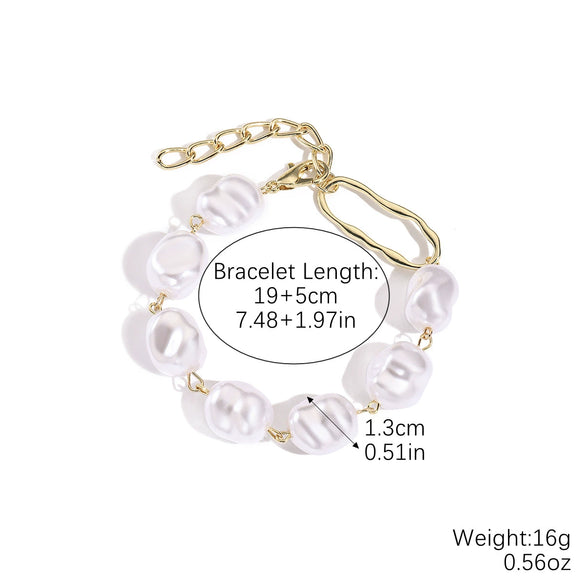 Bracelet Imitation Pearls Geometric Style Electroplating For Women